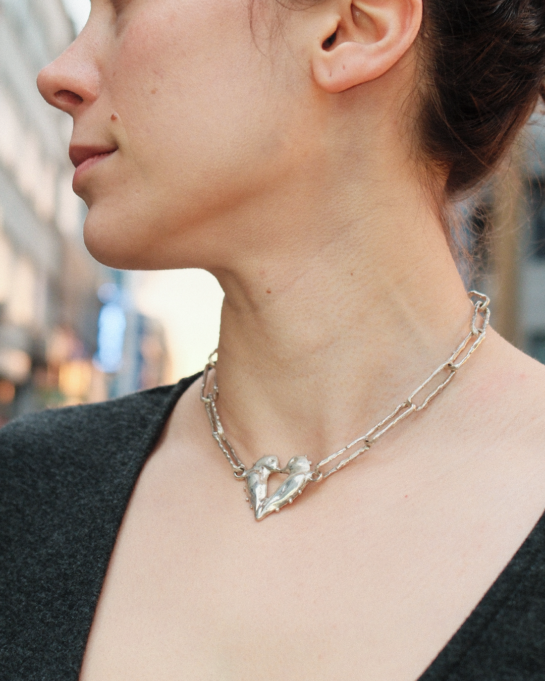 Heart Doves Necklace